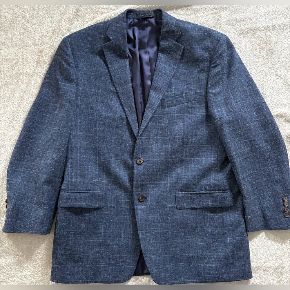 *Lauren by Ralph Lauren Men's Navy Checkered Blazer (43R)*